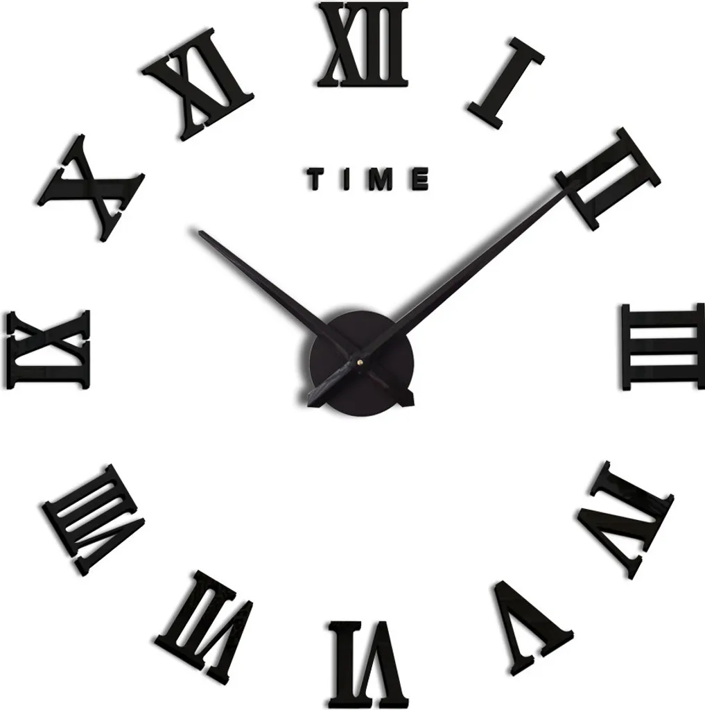 Horloge murale décorative pour salon et chambre style rétro noir