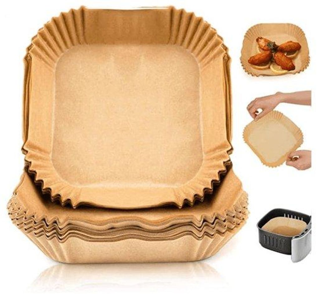 Silikon Airfryer-Becher - Quadratisch - 50 Stück - Airfryer-Becher - Geeignet für Airfryer XL & XXL