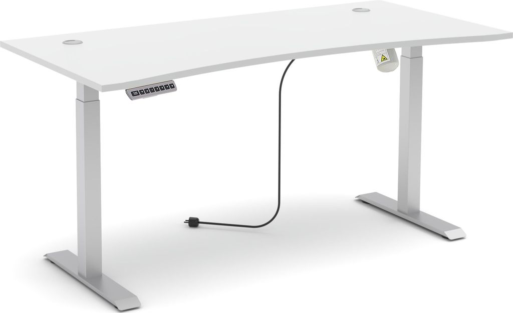 Schreibtisch >Santorin< höhenverstellbar, Weiß - 160x72x77cm (BxHxT)