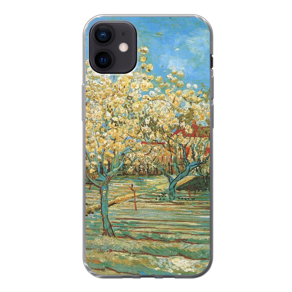 MuchoWow Handyhülle Schutzhülle Hülle für iPhone 12 mini Blühender Obstgarten - Vincent van Gogh Silikon Softcase Handy Hülle - Bild