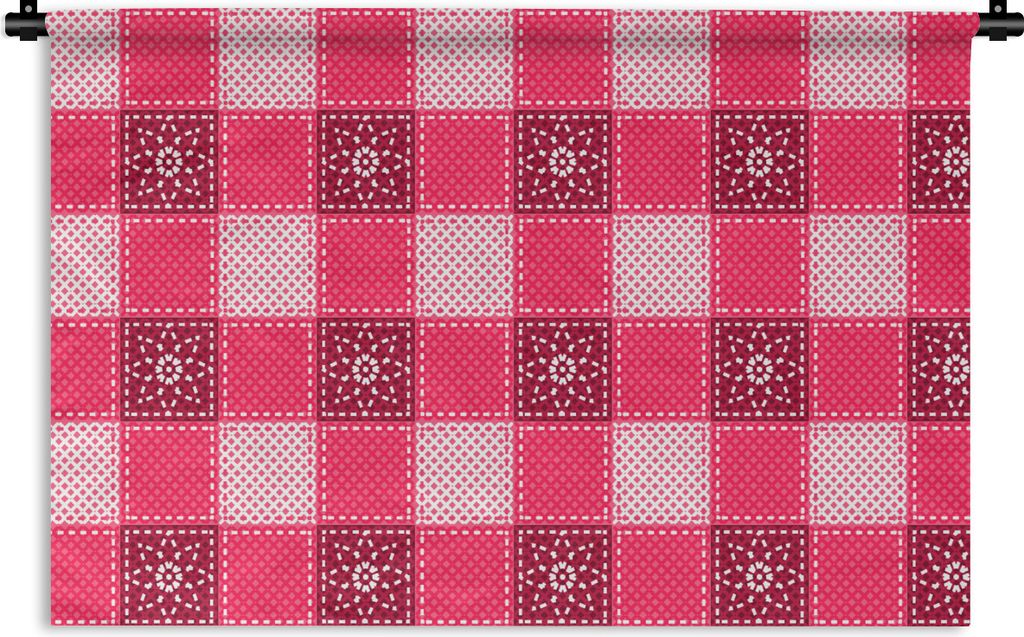 MuchoWow Wandteppich Wandbehang Rosa - Muster - Blumen 60x40 cm Tapisserie Dekoration Wandtuch - Wanddekorationen