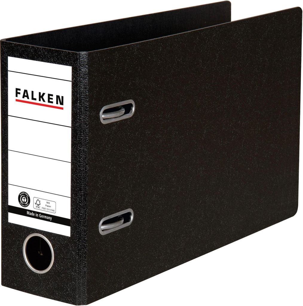 Falken 20x Ordner A5 quer Hartpappe, Rücken 50mm - Schwarz - 11285905F