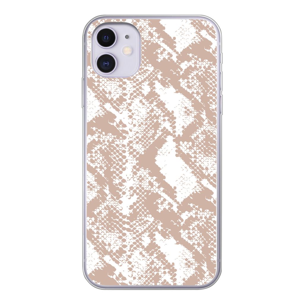 MuchoWow Handyhülle Schutzhülle Hülle für iPhone 11 Schlangendruck - Formen - Pastell Silikon Softcase Handy Hülle - Handytasche