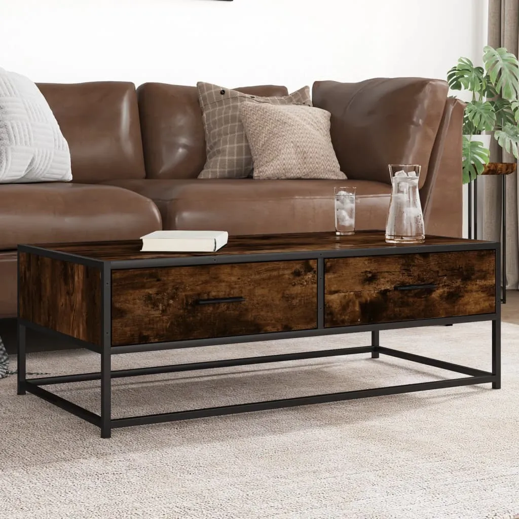 BEI CLORIS Tavolino in rovere affumicato 100x50x35 cm materiale a base di legno e metallo - Tavolini New8866431 1parte