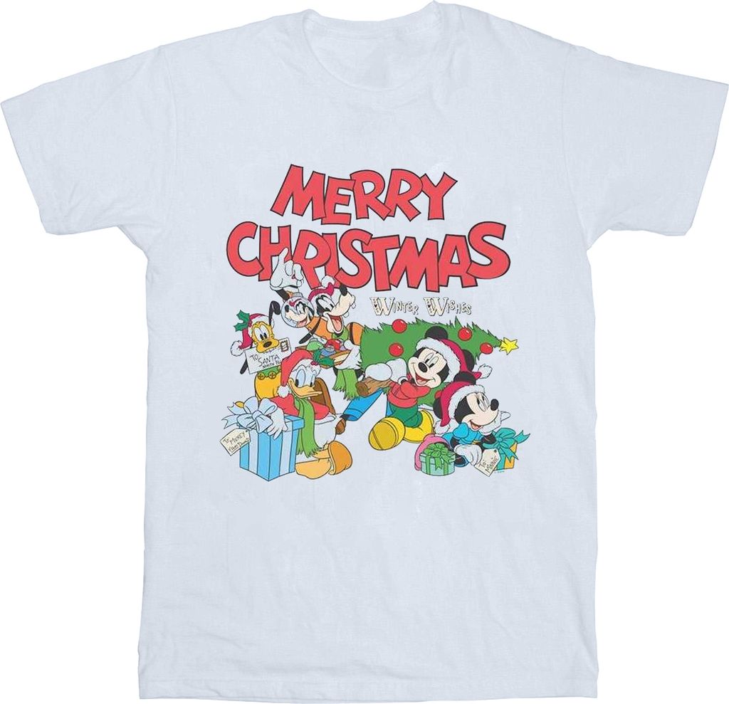 Disney - "Mickey Mouse And FriendsWinter Wishes" T-Shirt für Herren BI41211 (5XL) (Weiß)