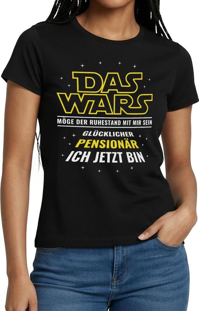 Spreadshirt Glücklicher Pensionär Lustiger Ruhestand Spruch Frauen T-Shirt, M, Schwarz