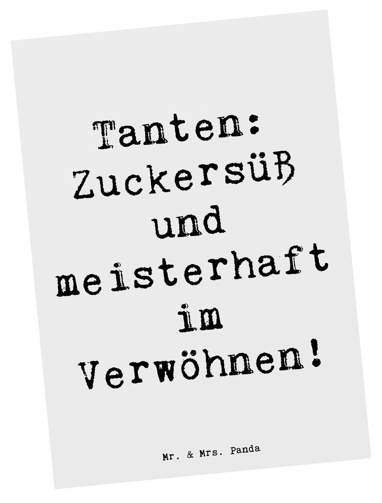 Mr. & Mrs. Panda Postkarte Spruch Tante Zuckersüß - Weiß - Geschenk, Liebe, Grußkarte, Verwandtschaft, Familie, Geschenke, Liebevoll, Postkarte...