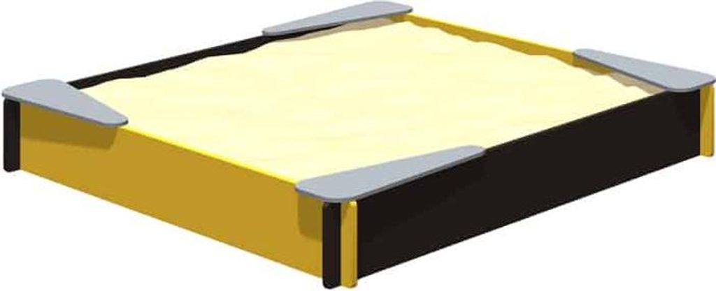 Sandkasten 150x150 cm mit Ecken gelb-braun