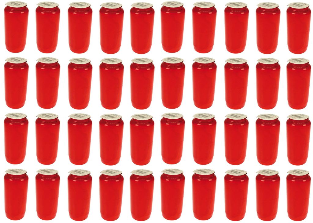40 Stück Kompositions Grablicht Nr. 7 rot | Öllicht Produktbild 