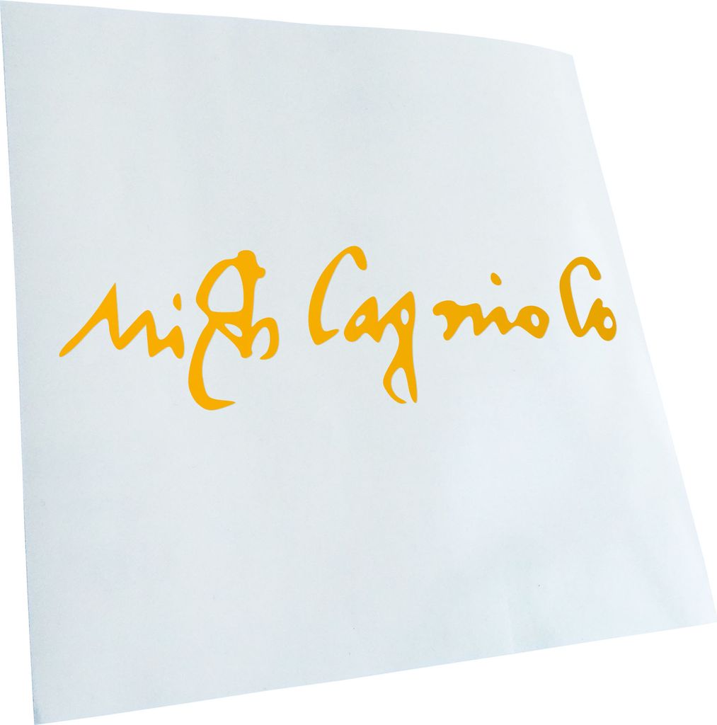 Kiwistar - Autoaufkleber - Michelangelo Unterschrift - Gelb - 30x8cm - Aufkleber für Auto, Laptop, Fahrrad, LKW, Motorrad mehrfarbig JDM Decal Racing