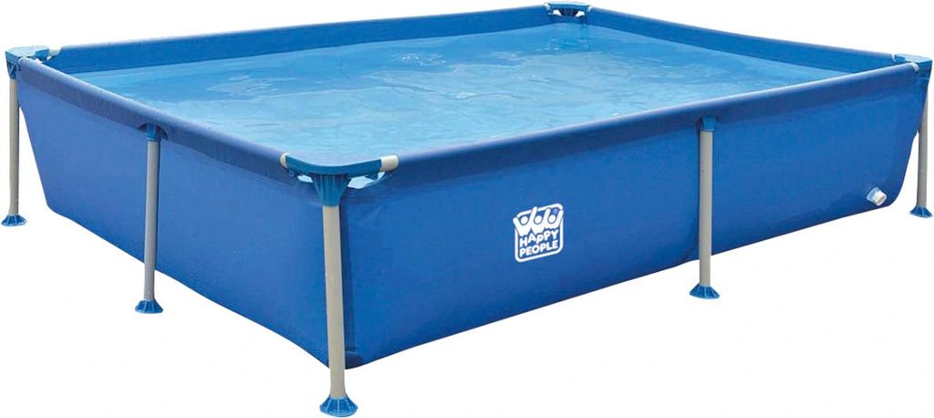 Happy People Stahlrahmenpool 228x159x42cm Gartenpool rechteckig Framepool Pool