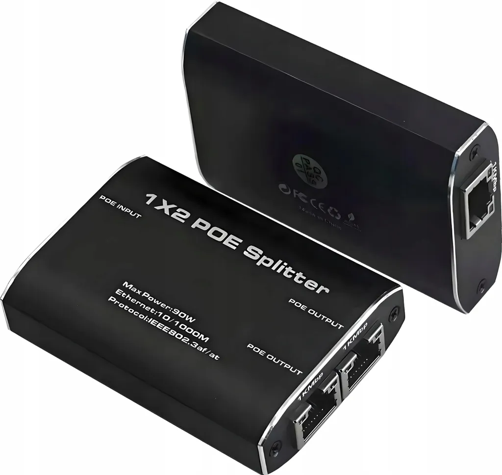 Splitter Ethernet PoE Actif Répartiteur Réseau 2 Ports RJ45 avec Switch