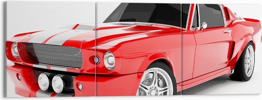 Bild auf Leinwand - Leinwandbild - Sport Geschwindigkeit Auto Chrom - 150x50cm - Wand Bild - Wanddeko - Leinwanddruck - Bilder - Kunstdruck - Leinw...