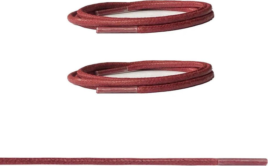 Gewachste Schnürsenkel für Lederschuhe - Rot Bordeaux - 120 cm