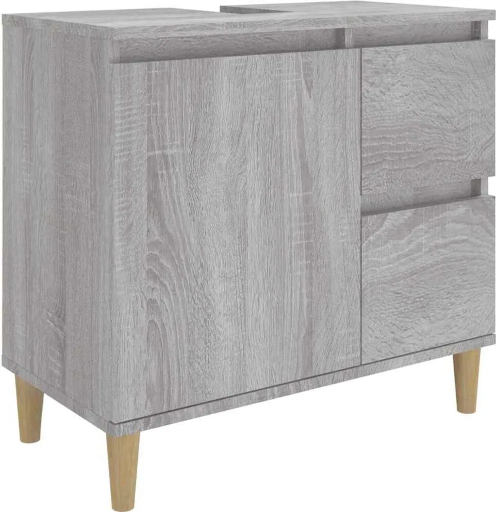 Arredo Bagno Grigio Sonoma vidaXL 65cm - Legno Ingegnerizzato Robusto