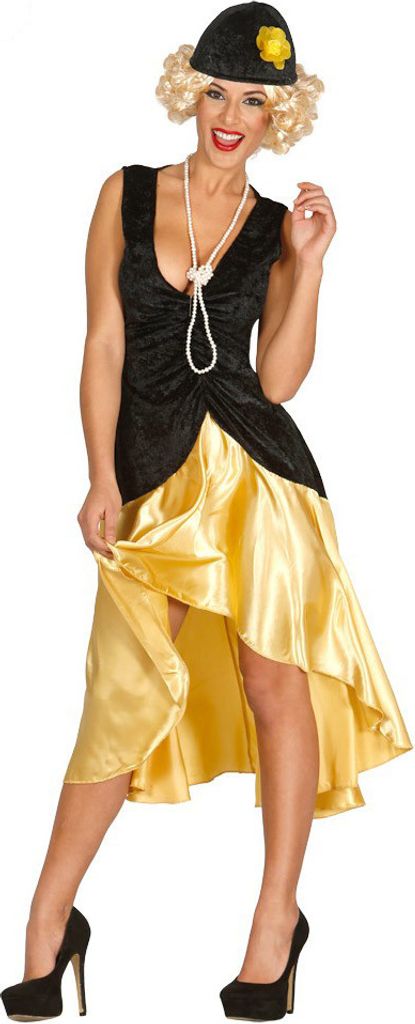 goldenes 20er Jahre Charleston Kleid für Damen Gr. M und L, Größe:M