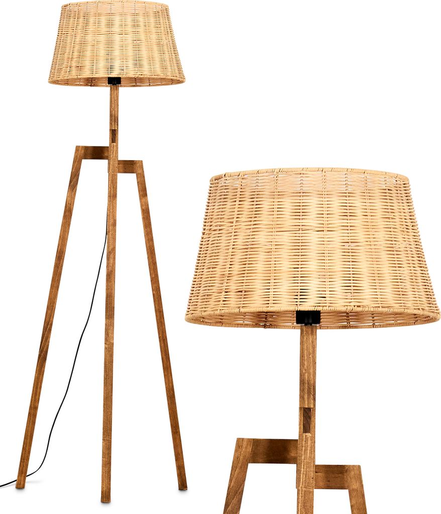 Dello Stehlampe aus Holz/Rattan in Naturfarben