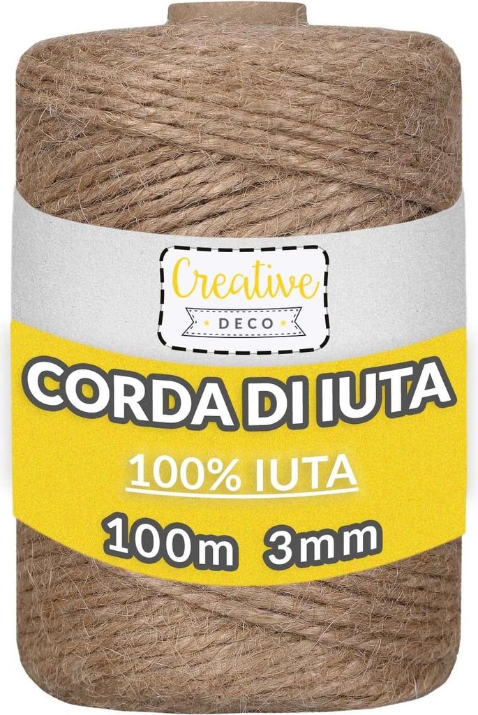 Creative Deco 100m Corda Juta| Spago Spessore 2-3 mm | Immagine del prodotto 