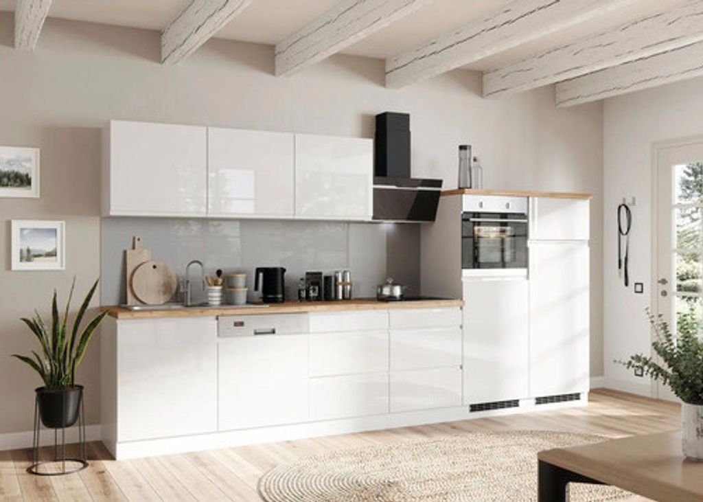 Held Möbel Kühlumbauschrank für 145er Einbaukühlschrank Kiel BxTxH 60 x 60 x 166 cm weiß hochglanz zerlegt 496.6341