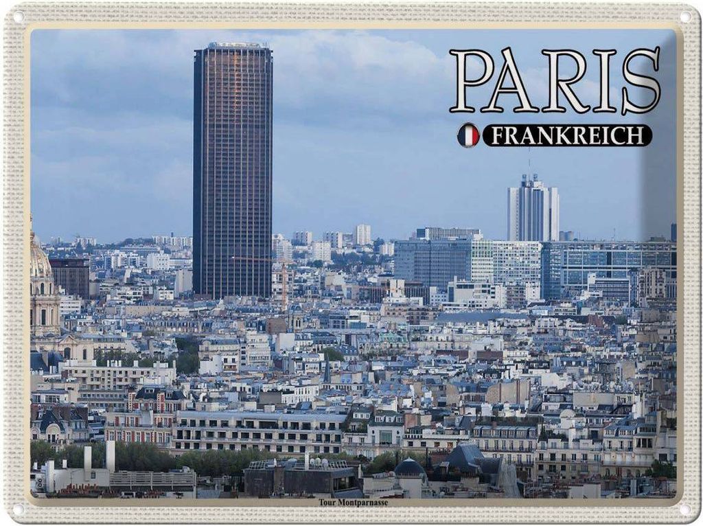 vianmo Blechschild 30x40 cm Paris Frankreich Montparnasse Hochhaus Abenteuer Reisen Urlaub