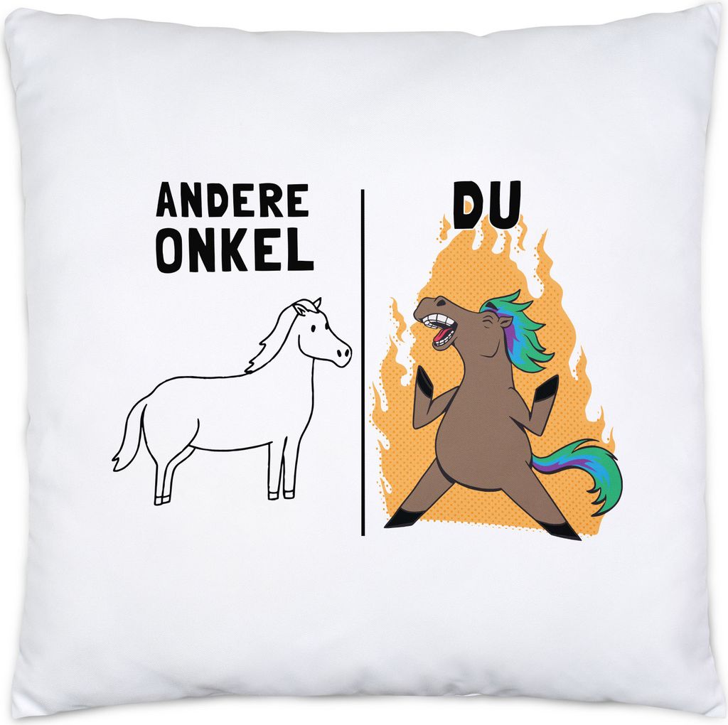 Andere Onkel Du Kissen Inkl. Füllung Einhorn Pferd Feuer Dankeschön Geschenkidee Lustig Humor