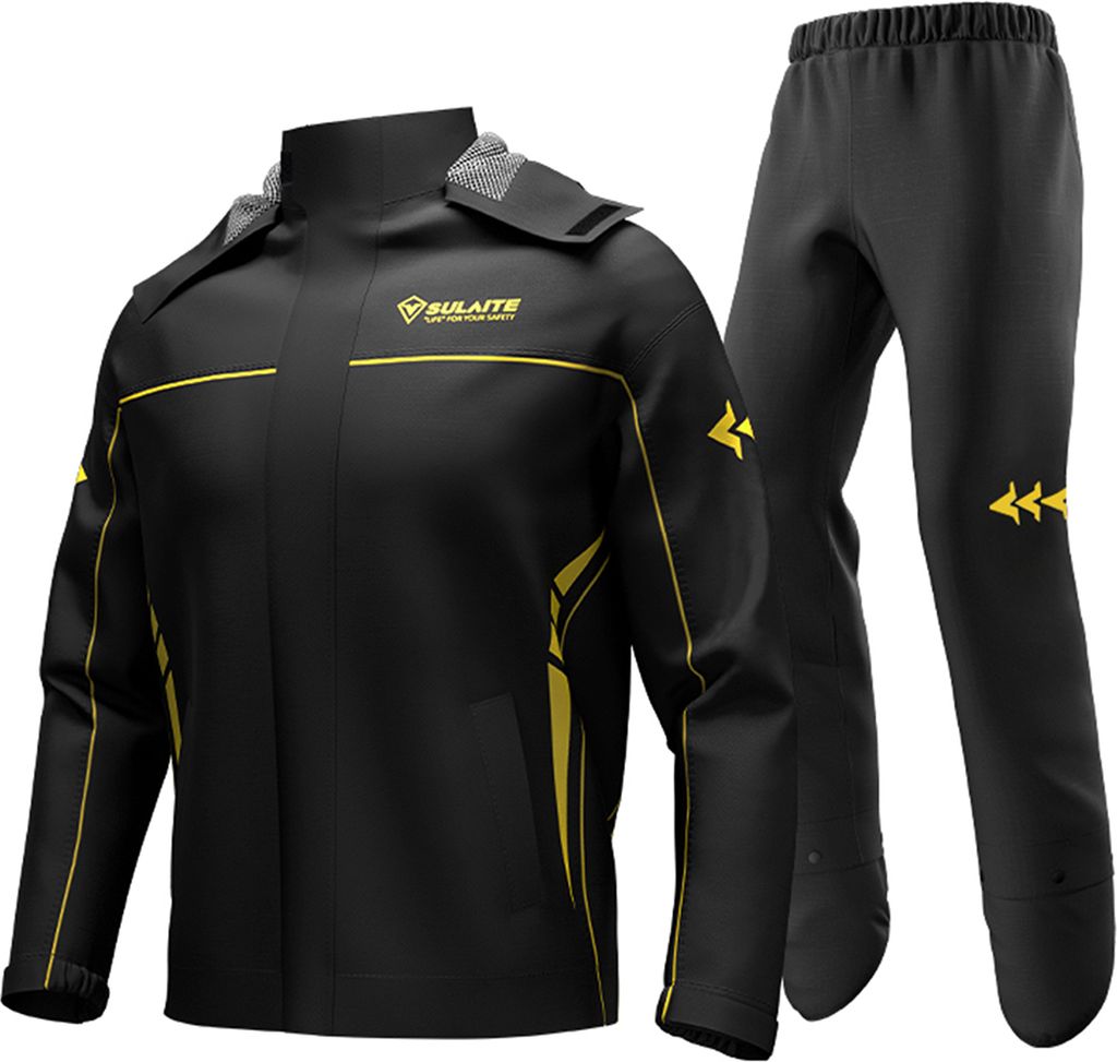 Wasserdichter Motorrad-Regenanzug fuer Maenner und Frauen, Radfahren, Regenbekleidung, Jacke und Hose mit Aufbewahrungstasche (XXL)