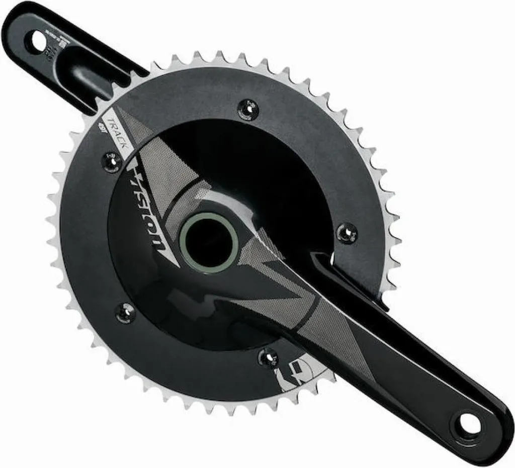 Pédalier Vision Track BB386 Evo 1x 172,5 mm Noir pour Vélo de Piste