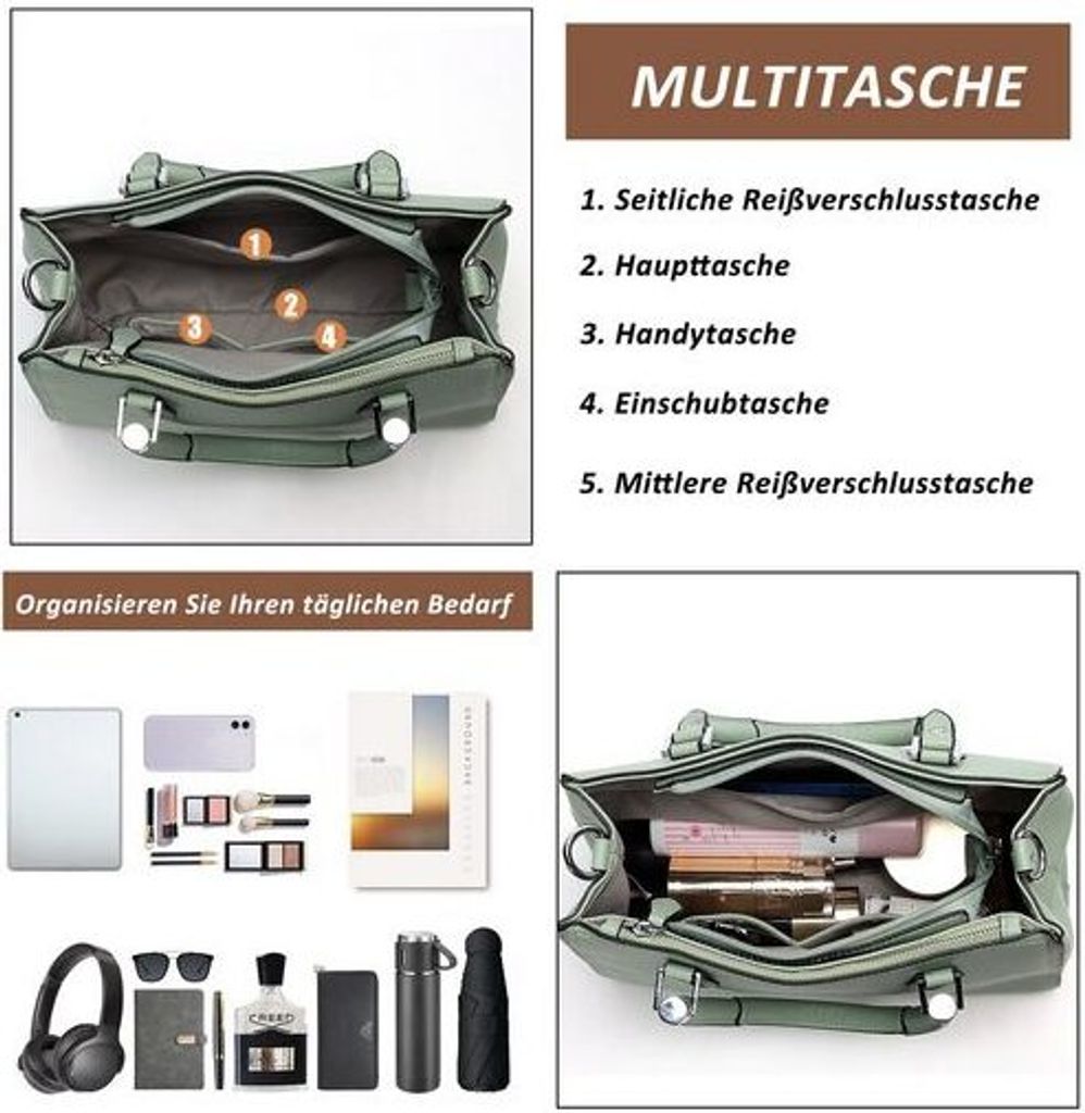 Mofut Handtasche, Damen Handtasche, Henkeltasche Frau Produktbild 4
