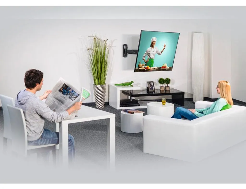 Support TV mural orientable pour supprimer les reflets de l'écran