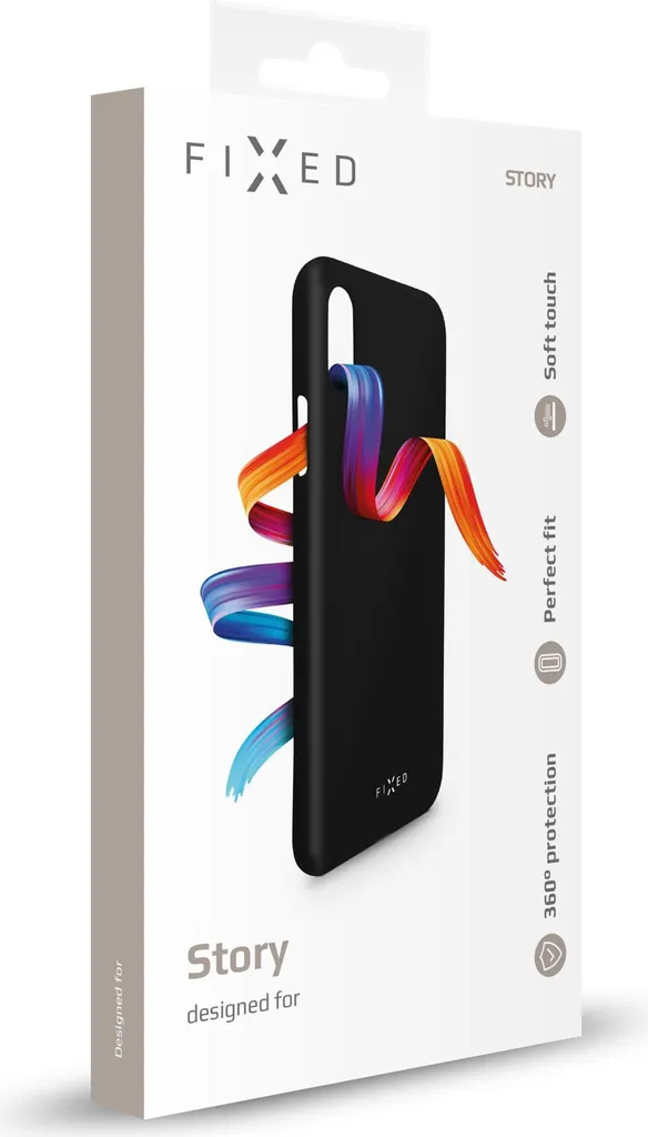 Coque iPhone 7/8/SE FIXED Story Noir avec Finition Douce Soft-Touch - 2