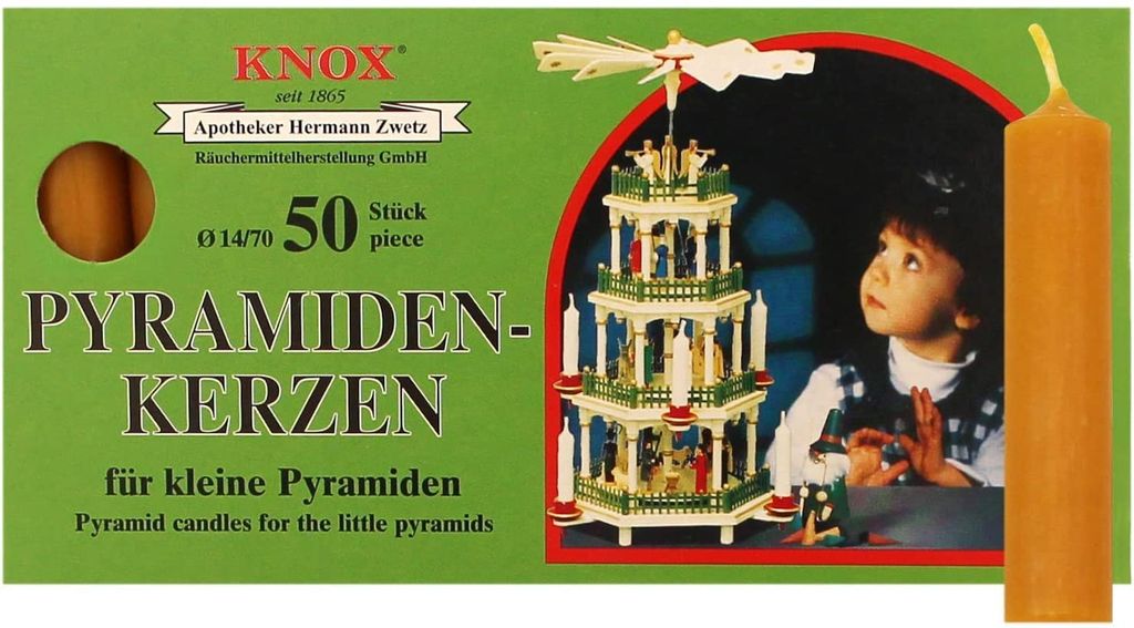 1 x KNOX - Pyramidenkerzen 14/70 - NATUR - 50er Packung