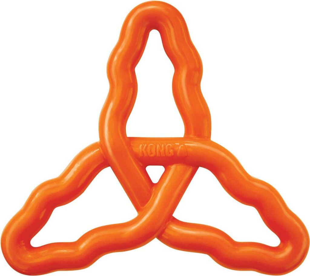 Kong Flyangle Hundespielzeug zahnschonend hüpft unvorhersehbar 26,5 x 2,5 x 26,5 cm