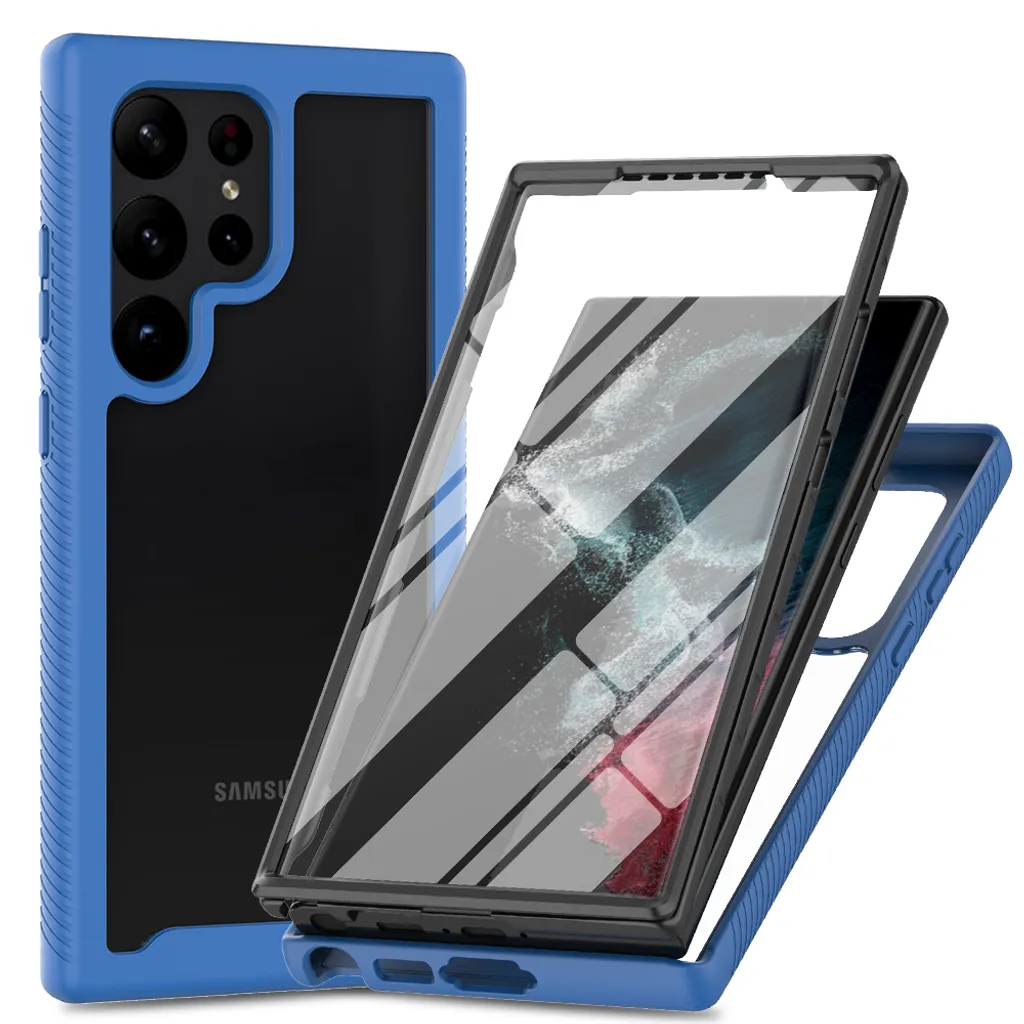 Custodia Protettiva Samsung S24 Ultra 360 Blu Scuro con Screen Protector