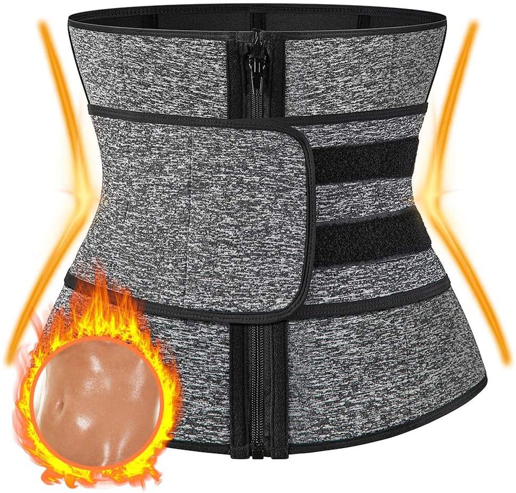 Waist Trainer Neopren Bauchweggürtel, Sport Fitness Gürtel Taille Trimmer Saunaeffekt Schwitzgürtel zur Fettverbrennung Muskelaufbau Saunagürtel M
