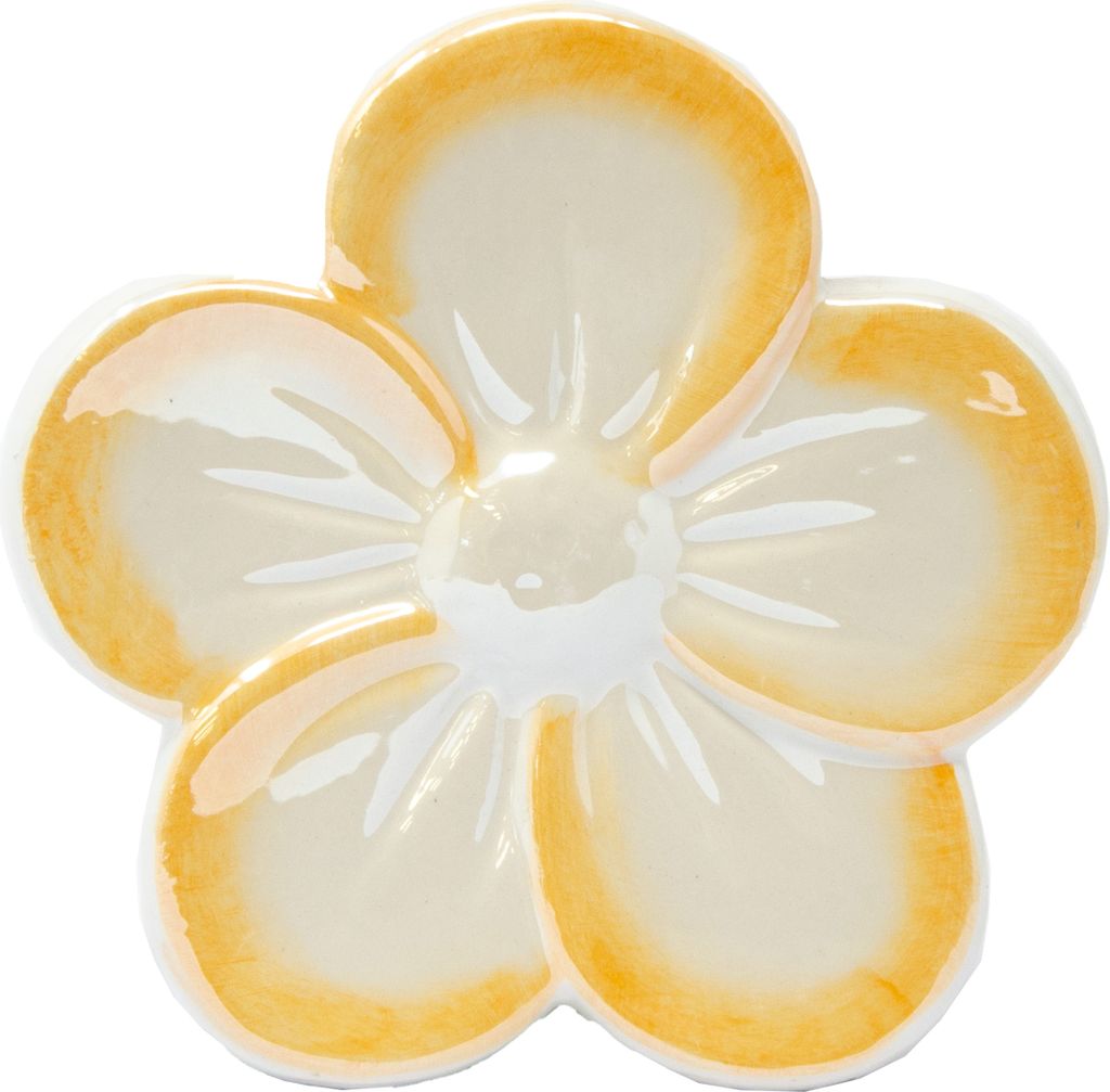 Glänzende Dekoblume Dolomite Orange Ø 12 cm x H 3,5 cm