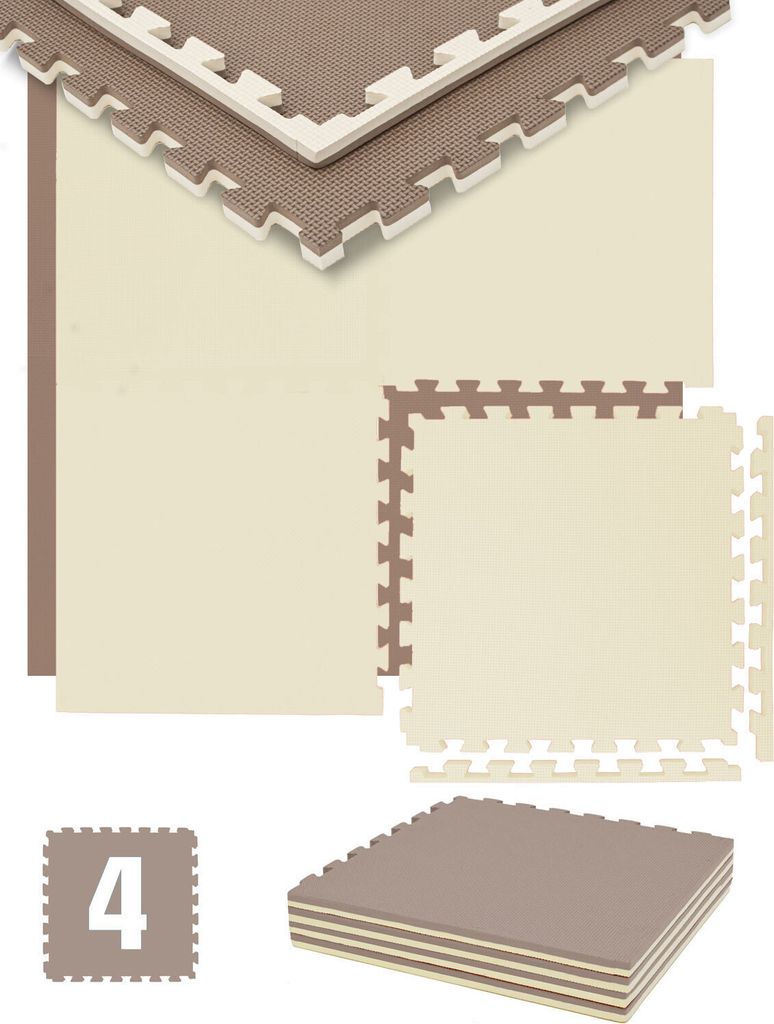 Tapis EVA-016 50x50cm 2,4cm Marron Beige 4 tapis / kit Image du produit 