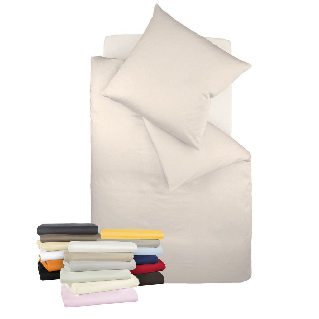 liebling Bettwäsche Interlock Jersey 155 x 220 cm, Farbe creme, Bettbezug aus 100% Baumwolle, edler Glanz, waschbar 60 Grad