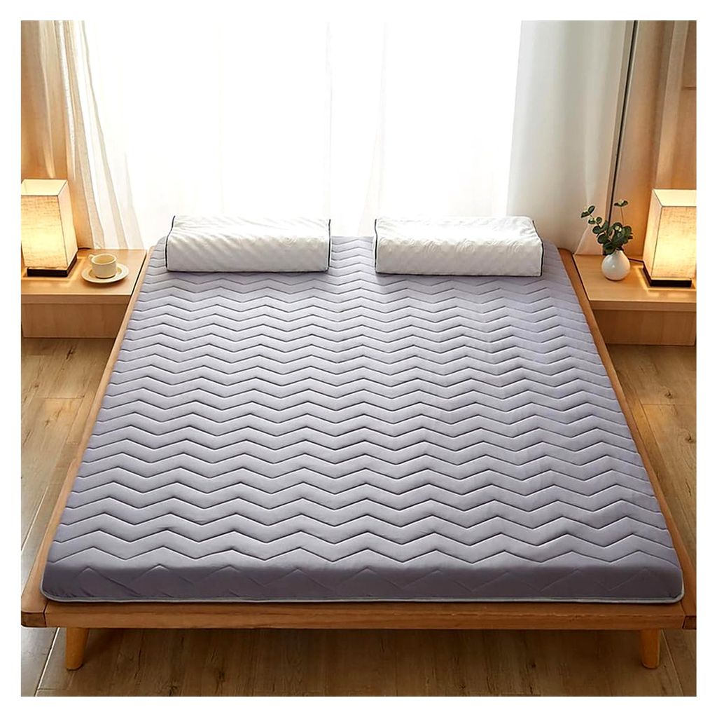 Tragbare Futon-Matratze, 150 x 190 cm, 5 cm dick, rollbares Gästebett für Einzel- und Doppelnutzung, geeignet für Schlafsäle und Mietwohnungen