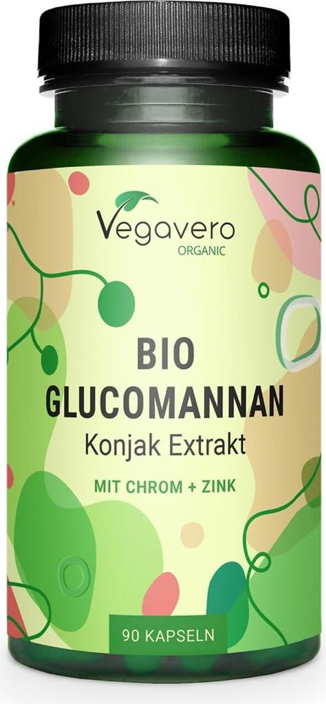Vegavero Glucomannan  | 90 Kapseln | Konjak Extrakt | mit Produktbild 
