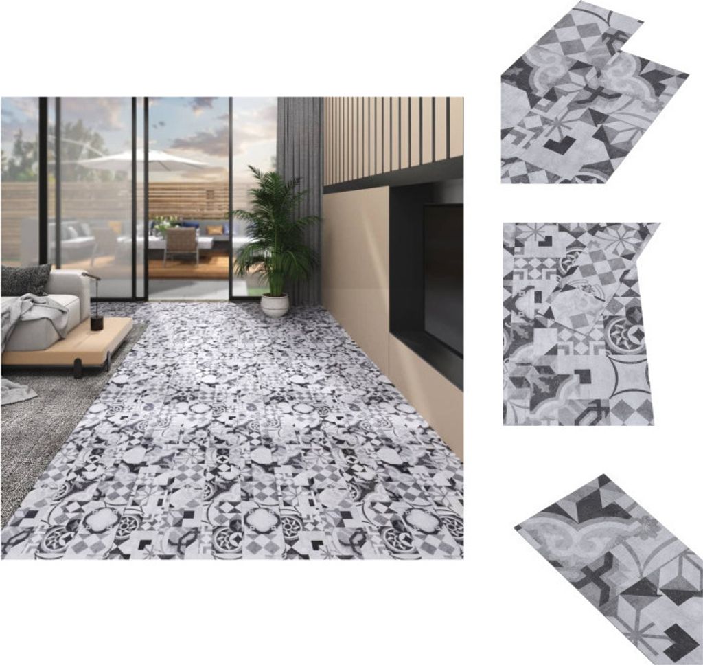 vidaXL PVC-Laminat-Dielen 5,02 m² 2 mm Selbstklebend Grau Muster - Fußböden & Teppichböden