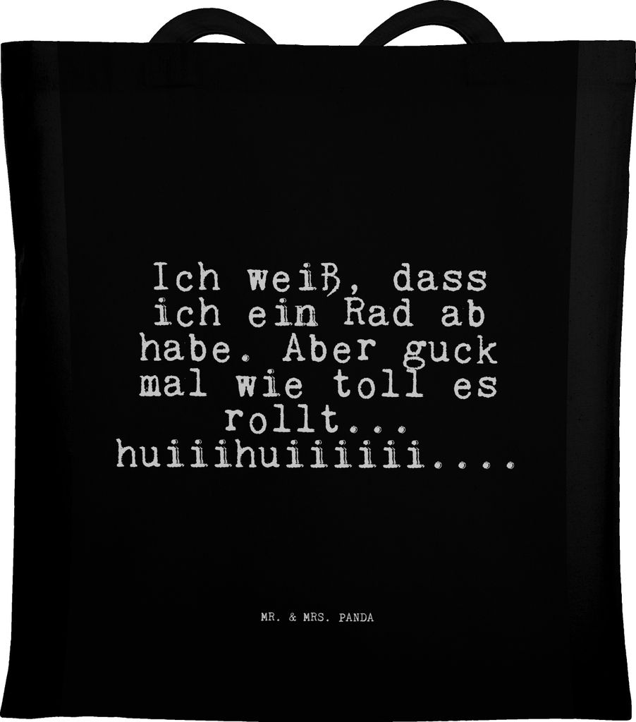 Mr. & Mrs. Panda Tote Bag Ich weiß, dass ich... - Schwarz - Geschenk, Freundin, Frauen, Schultasche, Einkaufstasche, Sprüche, Tasche, Uni, Laptop...