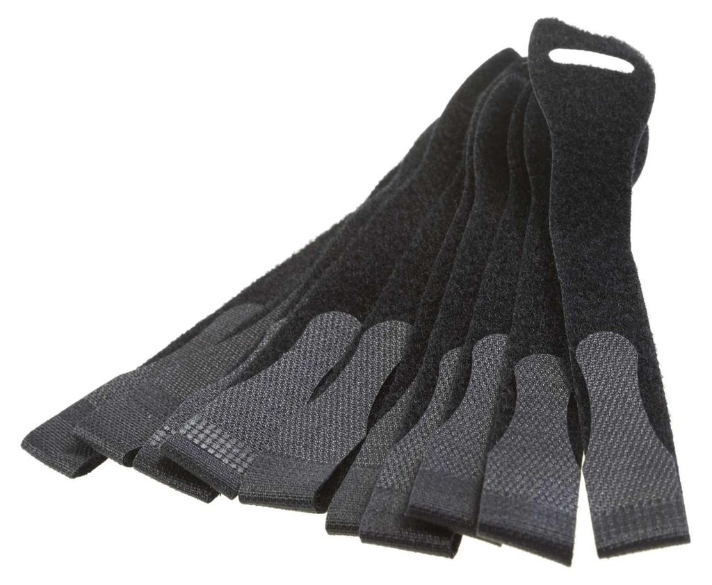 50 x Klettband Kabelbinder Leitungen bündeln 230x20mm wiederverwendbar, schwarz