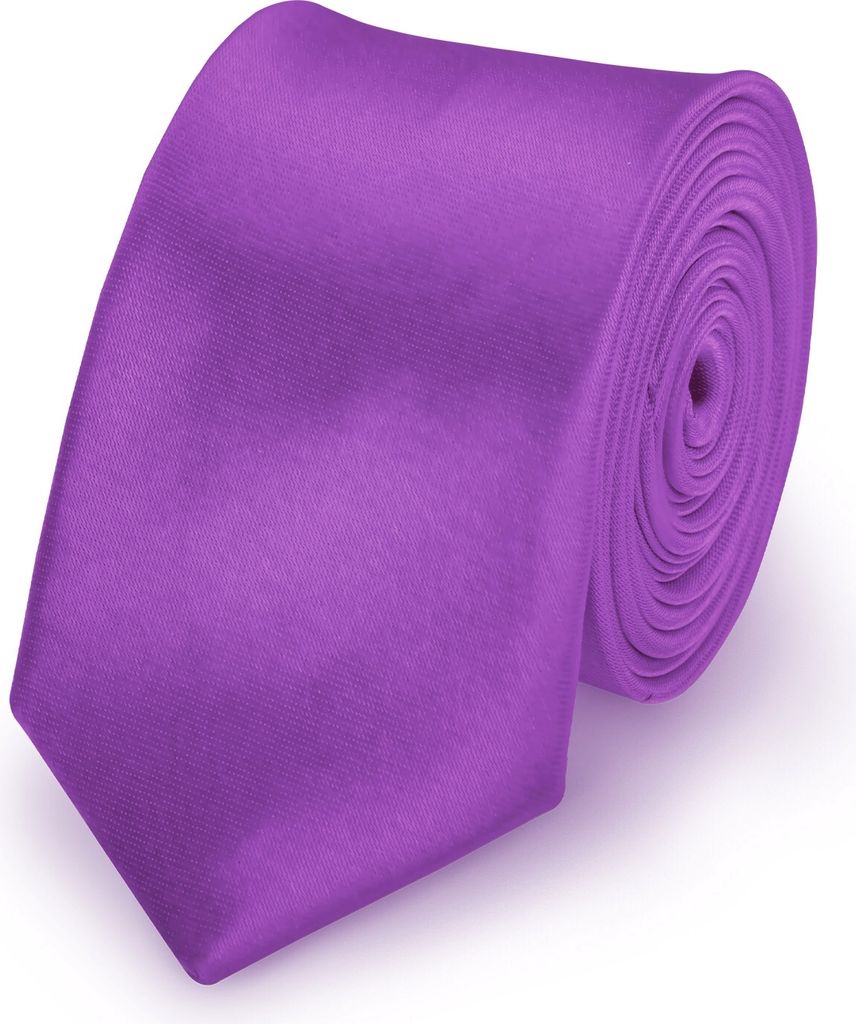 Krawatte Lila slim aus Polyester einfarbig uni schmale 5 cm Produktbild 