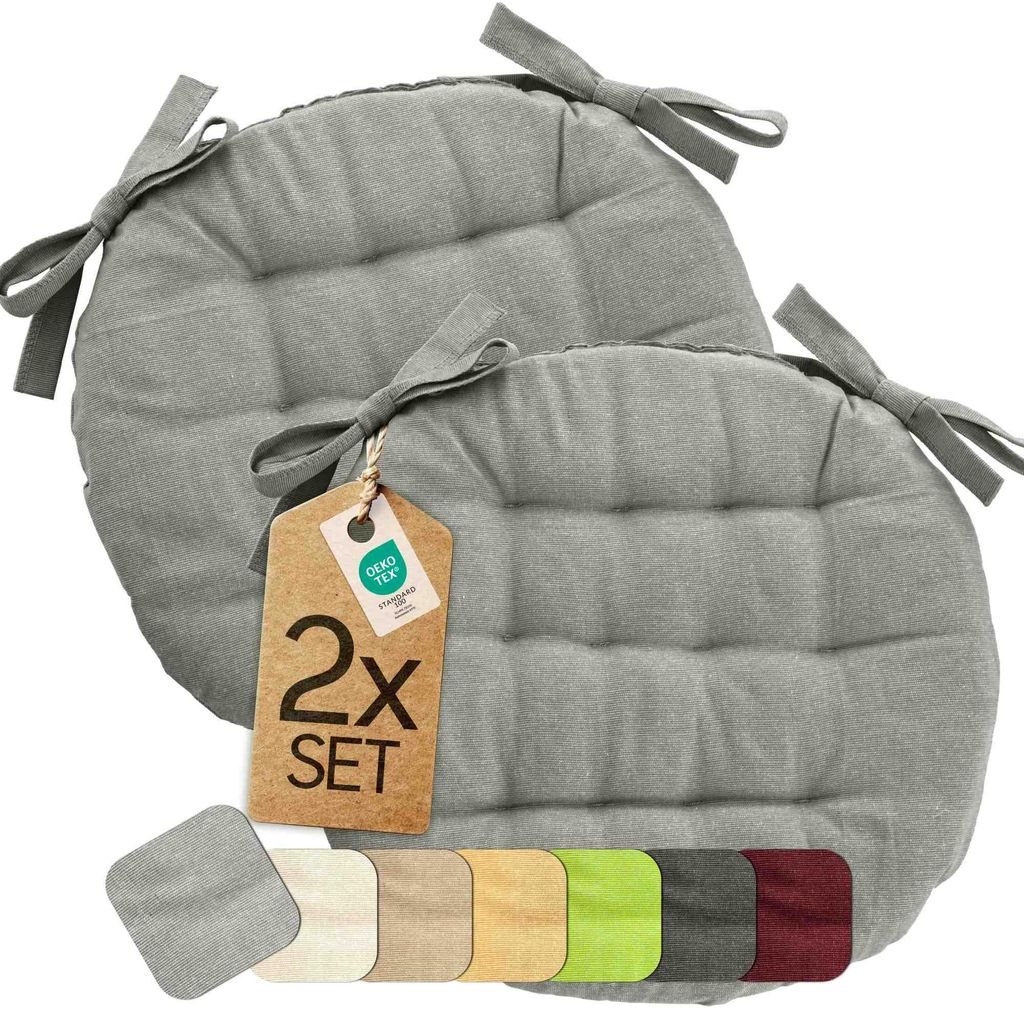 Sitzkissen Stuhlkissen Indoor & Outdoor 2er Set 38x38 cm - Produktbild 