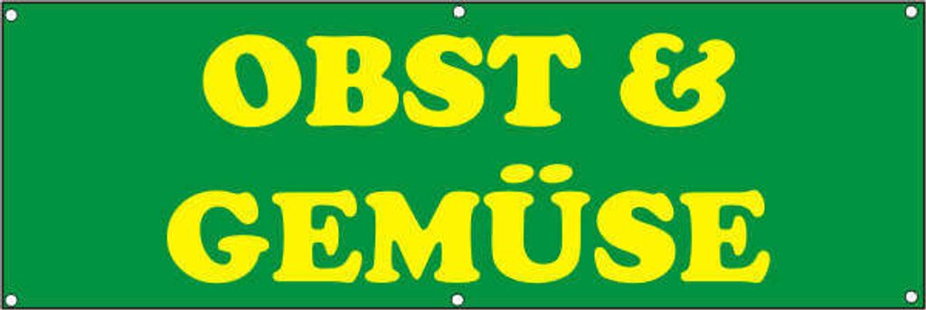 Werbeplane / Gerüstplane - p066 - OBST & GEMÜSE - NEU - 200 cm x 67 cm - für Baustelle, Garten, Zaun oder Veranstaltung