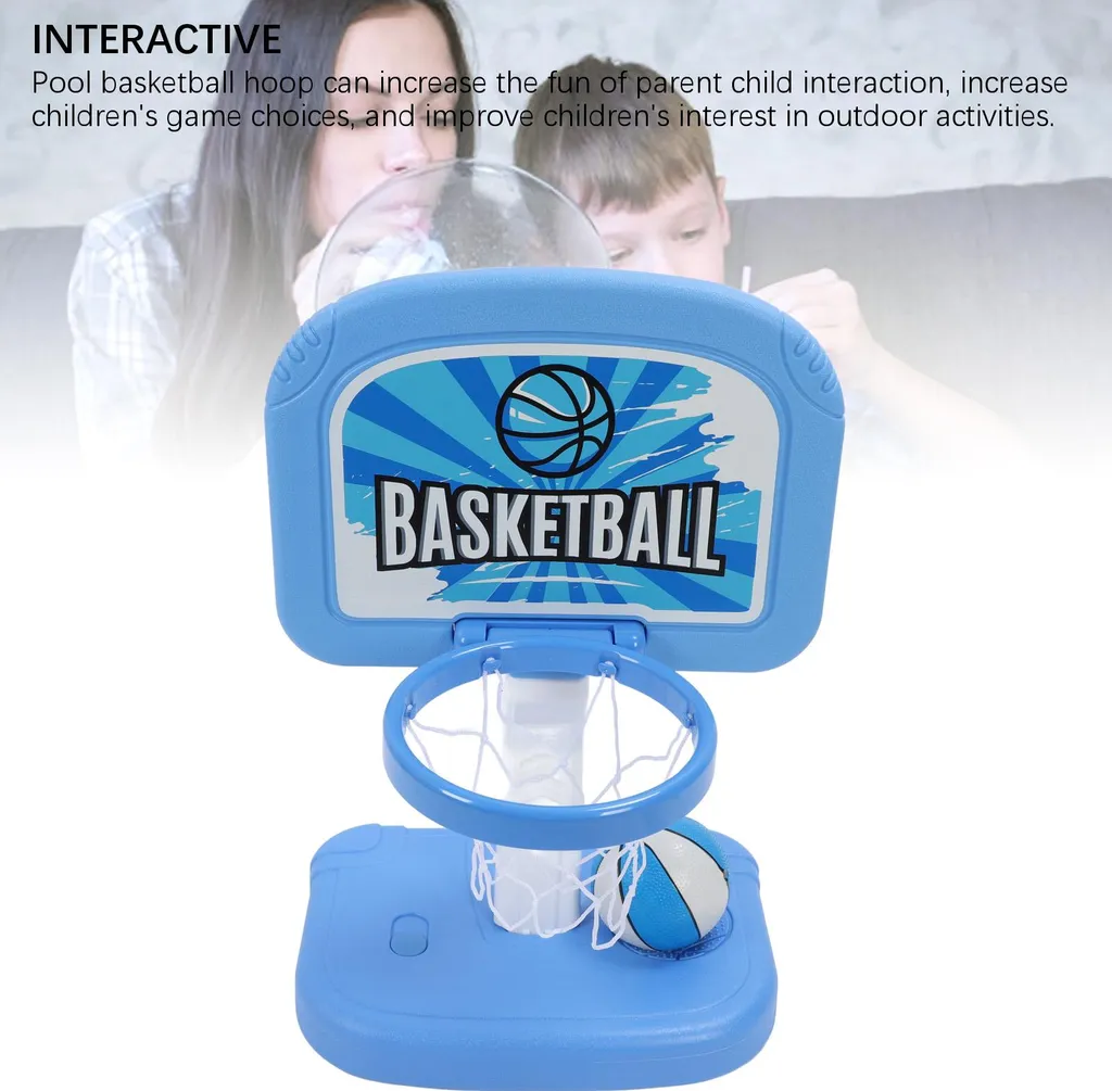 Panier de basket pour piscine réglable avec 2 ballons et pompe incluse