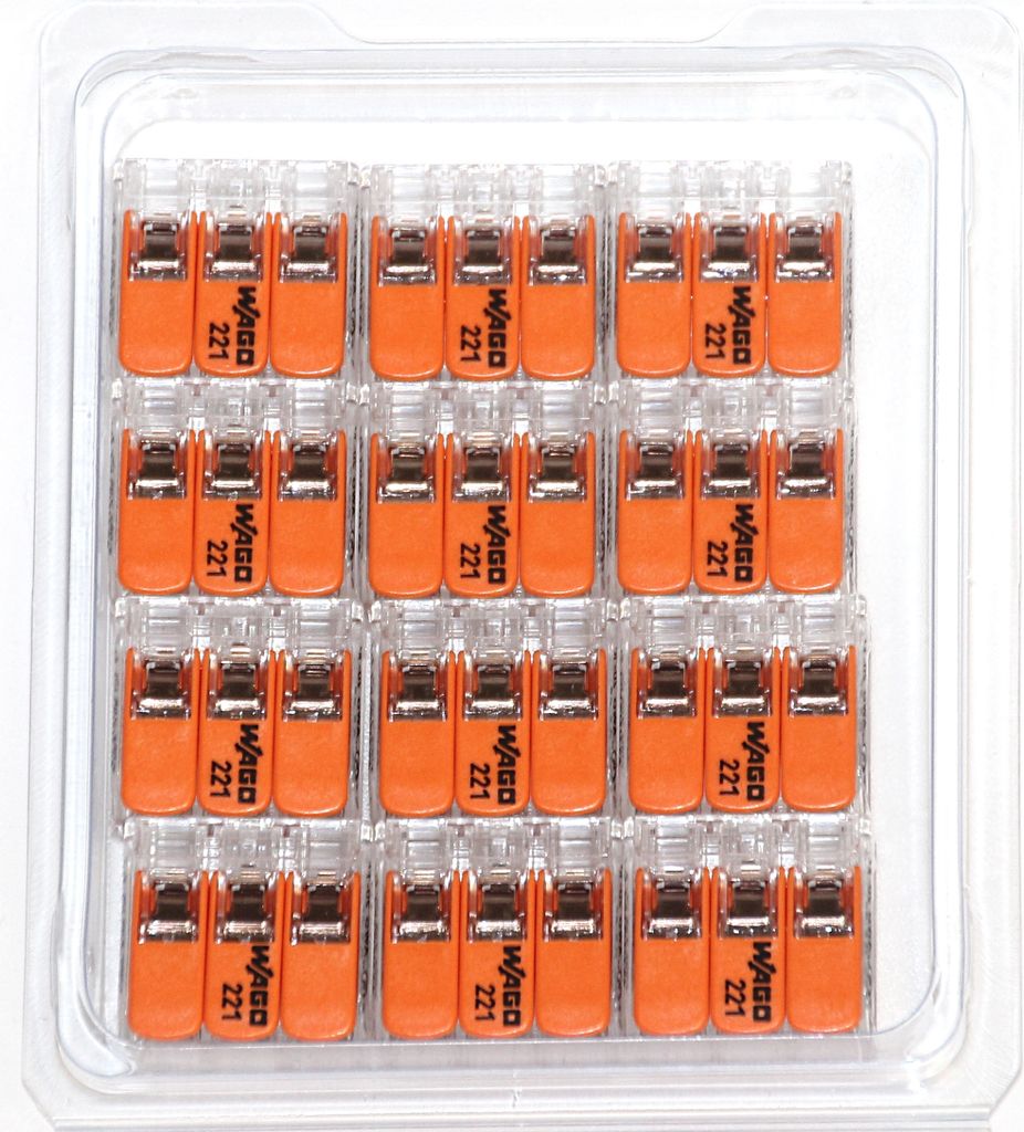 Wago 221-6 Klemmen 12x 221-613 - Kabel Draht Verbinder in der wiederverschließbaren Box - Original WAGO