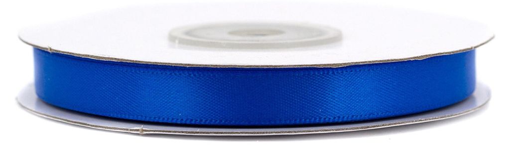 10mm breites, 20m langes, einseitig glänzendes königsblaues Satinband auf Rolle. Perfekt für Bastelprojekte und Geschenkverpackungen