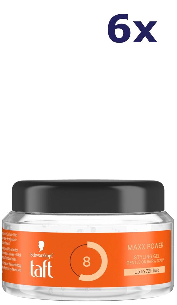 6x Taft Gel Pot 250ml Maxx Power Hold 8