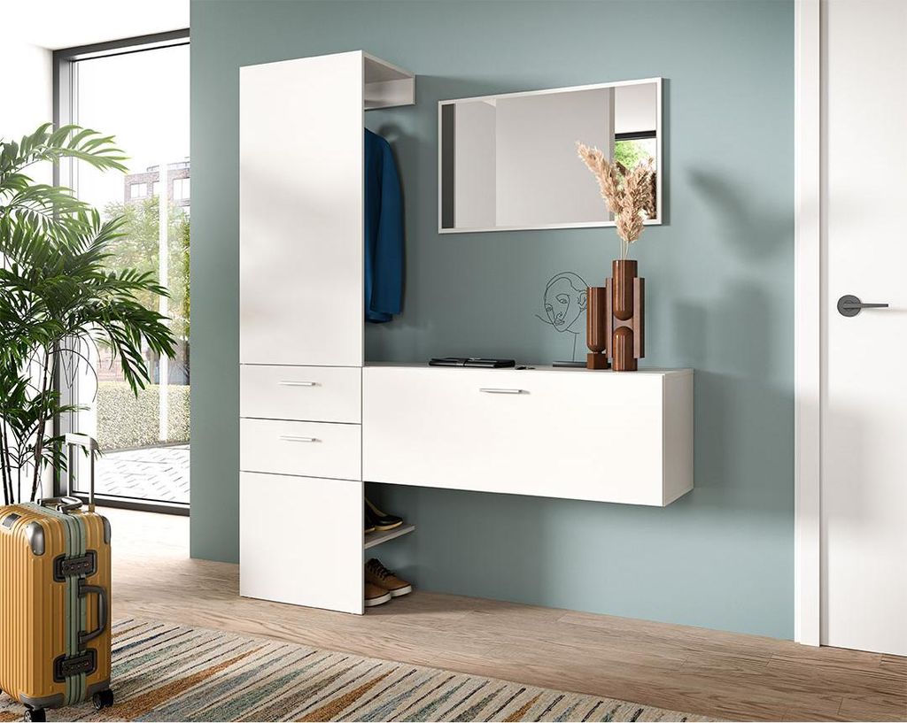 Vaga Garderobenmöbel Set 3 Teile weiß.